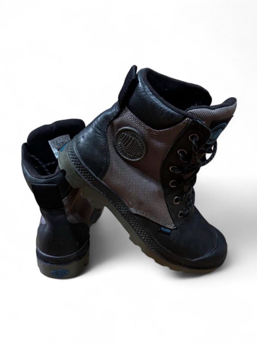 Palladium Black and Olive Lace-Up Women's Boots